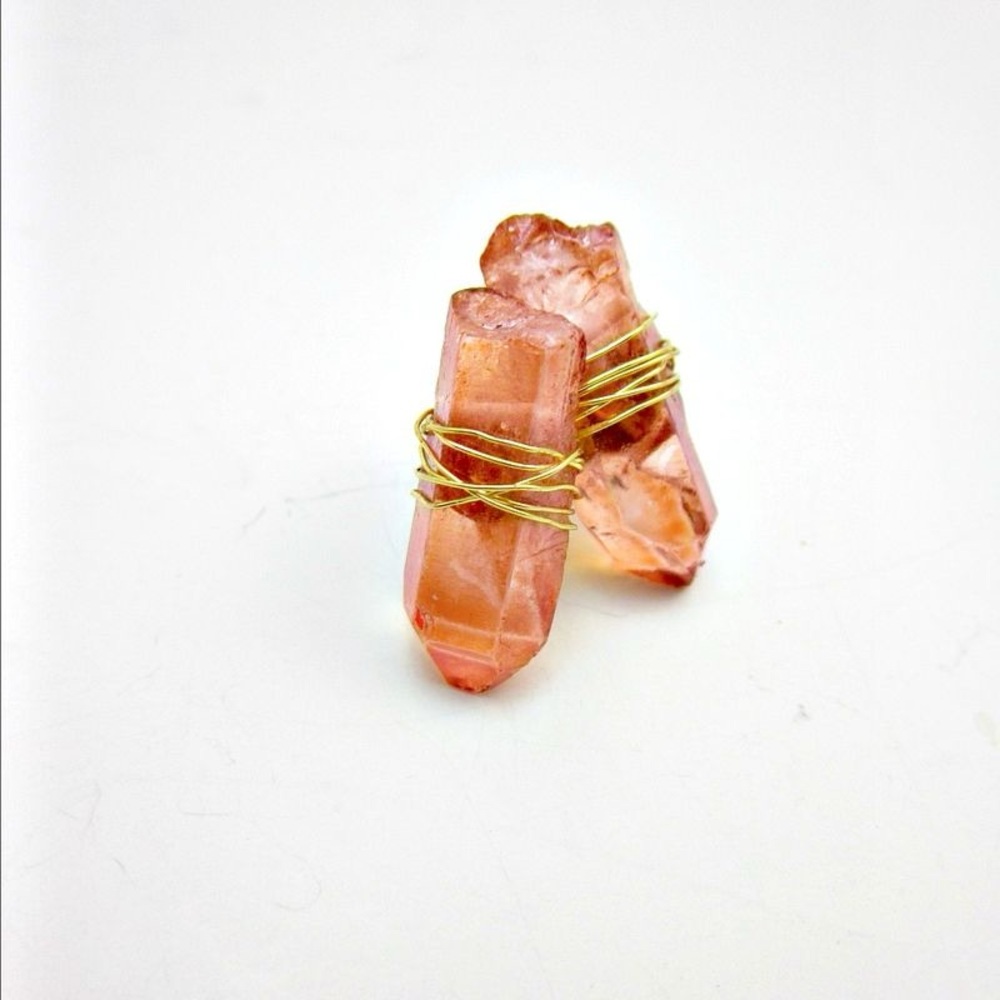 SILVER Wire Wrapped Crystal Earrings